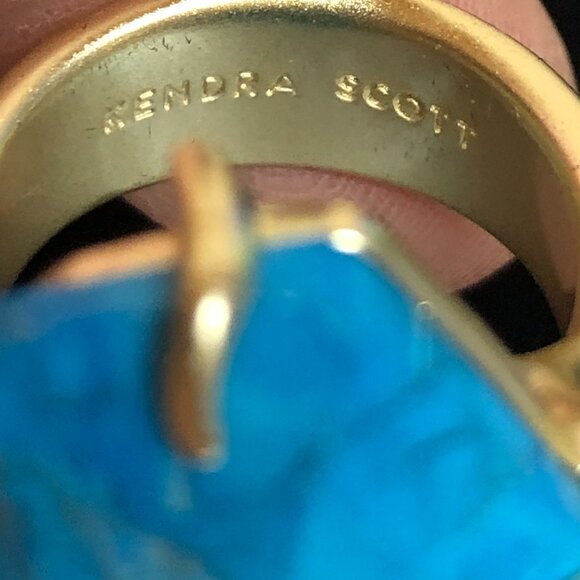 Kendra Scott Ring Large Blue Stone Size 8  ** - Picture 5 of 6
